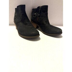 Teva Women's Foxy Leather Ankle Bootie Shoes Size 8 Black